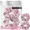 Basic Sense Set di 2 elastici per capelli, grandi dimensioni, in velluto, per chignon e coda di cavallo, per donne, ragazze e bambine, colore rosa antico