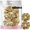Basic Sense Set di 2 elastici per capelli, grandi dimensioni, in velluto, per chignon e coda di cavallo, per donne, ragazze e bambine, colore marrone dorato