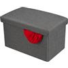 Oceano Pouf Contenitore Pieghevole Poggiapiedi Sgabello in Misto Lino Cassapanca Bauletto Ottomane Porta Giochi Organizzatore Poltrona per Soggiorno Ingresso Camera da letto (Grigio 48x30x30)