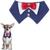 Yoolhamy Smoking per cani, bandana con papillon per matrimoni, collare regolabile, per feste in costume per cani di taglia piccola, media e grande, per San Valentino, Natale, fidanzamenti, compleanni
