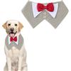 Yoolhamy Smoking per cani, bandana con papillon per matrimoni, collare regolabile per cani di taglia piccola, media e grande, per cani di taglia piccola, media e grande, San Valentino, Natale,