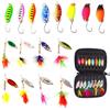 Xinxinphi 16Pcs Set Cucchiai Esche Artificiali Spinningi Metallo con Borsa Portatile, Cucchiaini Pesca Spoon Trout Multicolore 3g/3,5g/5,6g, Esca per Luccio Lucioperca Persico Trota Persici Salmerini Salmone