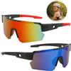 Foreverup Occhiali veloci, 2PCS Occhiali da Ciclismo per Uomini Donne, Occhiali da Sole Sportivi Polarizzati, Occhiali da Bicicletta, per Uomo e Donna, per Ciclismo, Motociclismo, Corsa,Sci, Alpinismo