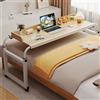 GXQFC Scrivania sopra Il Letto, Scrivania per Laptop con Rotelle Tavolo sopra Il Letto Larghezza Regolabile 110-210cm E Regolabile in Altezza 65-95cm per la Lettura/Colazione(Color:Legno)