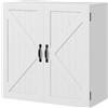 Easycomfort Armadietto Pensile Bagno in Legno Stile Country con Ripiano Regolabile, 60x30x60cm, Bianco