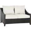 Easycomfort Divano da Giardino 2 Posti in Rattan PE con Cuscini, 132x70x74cm, Marrone
