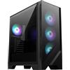 Case MSI MAG FORGE 320R AIRFLOW - Mid Tower ATX, pannello laterale in vetro temperato, Ventole ARGB e scheda di controllo integrate, Supporta un dissipatore a liquido AIO fino a 360 mm, Nero
