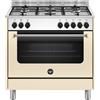 Ⓜ️🔵🔵🔵 LA GERMANIA AMN965ECRV/24 - Cucina 5 fuochi gas, forno elettrico singolo, 90x60 cm, crema opaco, Serie Americana, Classe A