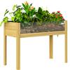 Outsunny Fioriera Rialzata da 118L con 2 Fori di Drenaggio e Pareti Trasparenti, in Legno di Abete, 110x50x80 cm