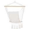 Outsunny Sedia Sospesa a Dondolo da Interno ed Esterno in Tessuto con Nappe, 90x50 cm, Crema