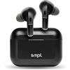 Smpl - Auricolari ANC con cancellazione attiva del rumore, Bluetooth 5.0, custodia di ricarica, autonomia 30 ore, pairing rapido, controlli smart touch - Neri