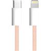 apm Cavo per iPhone USB C, caricatore iPhone [certificato Apple MFi], nylon intrecciato rosa, cavo USB C ricarica rapida, connettore Lightning, ultra durevole, per iPhone 14/13/12.., iPad, AirPods