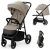 KINDERKRAFT Passeggino Leggero e Compatto TRIG 3 STONE BEIGE Omologato 22 Kg SPEDIZIONE GRATUITA