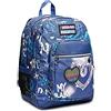 Seven Zaino Scuola Seven Freethink - Rock on Girl Ragazza - Azzurro - Doppio scomparto con cuore LED - Tasca porta borraccia