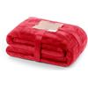 DecoKing Coperta Plaid Pile 220 x 240 cm per Letto Matrimoniale Calda Accogliente e Spessa in Morbido Velluto Per Letto Divano Sedia Tutte le Stagioni Rosso Mic