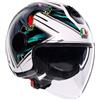 Agv Casco Moto Jet AGV ETERES GHEPARD Opaco Bianco Nero Verde