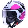 Caberg Casco Moto Jet Caberg RIVIERA V4X ALPHA Bianco Rosa Nero