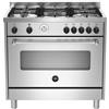 Ⓜ️🔵🔵🔵 LA GERMANIA AMN965GXT - Cucina 5 fuochi gas, bruciatore con doppia corona, forno a gas, 90x60 cm, acciaio inox, Serie Americana, Classe A+
