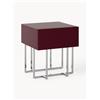 Westwing Collection Comodino in legno Joe - Rosso, Argento