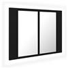vidaXL Armadietto a Specchio con Luci LED Nero 60x12x45 cm in Acrilico