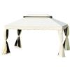 VivaGarden Gazebo Giardino 3x4 mt in Acciaio con Doppio Tetto Zanzariere Tende colore Bianco Crema - 84C144CG