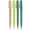 Pentel SES15C Brush Sign Pen Set 4 Pezzi Colori Estate Assortiti - Pennarelli Brush per Lettering, Calligrafia, Bullet Journal e Disegno