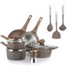 KASANOVA Set pentole antiaderente 0 Grassi, Batteria pentole a induzione e ogni piano cottura, set pentole e padelle antiaderente a 4 Strati con Design Moderno (12 Pezzi)