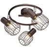 GLOBO FARETTO A TRE LUCI GLOBO ANAKIN, LAMPADINE NON INCLUSE, COLOR BRONZO, CROMO, MARRONE, GLB 54801-3. [16021000]