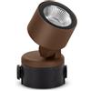 LOMBARDO FARETTO LED ORIENTABILE LOMBARDO NOA 50 LED, 9W, 750 LUMEN, LUCE BIANCA CALDA 3K, COLORE FARETTO CORTEN, LOM LL133003L3. [16021000]