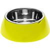 Ferplast Ciotola per Cani Ciotola per Gatti Jolie - Ciotole per Cani per Acqua e Cibo in Acciaio Inossidabile con Supporto in Plastica, Antiscivolo, Grande (1,2 L), Verde Acido