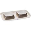 Ferplast Vassoio con ciotole per Cani e Gatti GLAM TRAY SMALL Doppia ciotola, Base in plastica, Piedini Antiscivolo, Due ciotole incluse capacità 0,8 L, Grigio