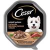 CESAR alimento umido completo in salsa con manzo, tacchino ed erbe aromatiche per cani adulti 150g