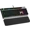 Cooler Master CK351 Tastiera Ottica Gaming (Layout IT)-Interruttori Rossi (Hot-Swappable), NKRO Completo,RGB per-Key (MasterPlus+), Poggiapolsi,Tasti Personalizzabili, Cablato, QWERTY
