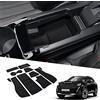 BIXUAN Compatibile con Peugeot 2008 e-2008 P24 2020-2023 2024 Tappetini Antiscivolo per Console Centrale Braccioli Tappetini in Gomma Supporto per Bevande Cuciture porte, 12 pezzi nero