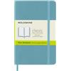 Moleskine Classic Notebook, Taccuino con Pagine Bianche, Copertina Morbida e Chiusura Elastica, Formato Pocket 9 x 14 cm, Colore Azzurro, 192 Pagine
