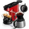 Versuni Philips Domestic Appliances SENSEO Switch - Macchina da caffè con cialde e filtro, tecnologia 2 in 1, serbatoio dell'acqua da 1 l, 7 tazze in una sola volta, colore rosso (HD6592/85)