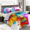 Italian Bed Linen Parure Copripiumino Stampa Digitale Ki-OSA, 100% Cotone, Multicolore (Kio639), Matrimoniale, 250 x 200 cm, 3 unità