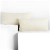 DecoKing Set di 2 federe 40 x 120 * 2 cm, jersey 100% cotone pettinato, chiusura a cerniera Ecrù Amber