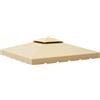 Outsunny Tettuccio di Ricambio per Gazebo da Giardino con Tetto a 2 Livelli, Copertura in Poliestere per Gazebo da 3x3m, Beige|Aosom