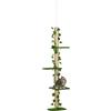 PawHut Albero Tiragraffi per Gatti a Soffitto Alto 202-242 cm Regolabile con Asta di Tensione, Verde