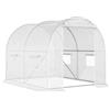 Outsunny Serra a Tunnel con 4 Finestrelle e Ingresso a Zip in Acciaio Zincato e PE, 3x2x1.9 m, Bianco
