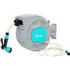 Outsunny Avvolgitubo Automatico a Parete e Portatile Lunghezza 25+2 m, Sistema di Blocco e 7 Getti, Grigio