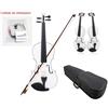 strumentimusicalitop Violino 4/4 Bianco Legno Massello Custodia Accessori Corde di ricambio OMAGGIO