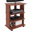 Bakaji Mobile TV in Legno MDF con 3 Ripiani Porta Console Videogiochi DVD e 4 Ruote Mobiletto Carrello Porta Televisore Design Moderno Dimensione 60 x 45 x 80,5 cm (Ciliegio)