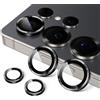 JETech Pellicola Fotocamera per Samsung Galaxy S25 Ultra 5G, Non per Galaxy S25/S25 Plus/S25 Edge, 9H Vetro Temperato Cover Anello Individuale in Metallo, Vassoio di Installazione Facile, 1 Set (Nero)