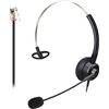 Callez RJ9 Cuffie Telefono Fisso con Microfono a Cancellazione del Rumore, Mono Auricolare Telefoniche Compatibili con Plantronics Polycom Avaya Aastra Alcatel Lucent Fanvil Gigaset Siemens Telefoni
