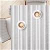 KP HOME Tovaglia Rettangolare In PVC Bianco E Grigio - Motivo A Righe - 200x140 cm - Copertura Impermeabile Plastificata Lavabile - Tovaglia Cerata In Vinile, Per Interni Ed Esterni Con Aspetto Lino