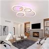 LuFun plafoniera led soffitto,Lampadario soggiorno Dimmerabile con telecomando,4 anelli lampadario camera da letto per La sala da pranzo,Soggiorno,Cucina,Corridoio,50 W/3000-6000K