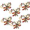 CosyAurora Portatovaglioli Natalizi Set da 6, Portatovaglioli Portatovaglioli Natalizi per Decorazioni da Tavola per Feste (Bastone di Zucchero, 6 PZ)