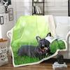 Loussiesd Coperta in pile con bulldog francese, con stampa di cane carino, per bambini, ragazzi, ragazze, adolescenti, animali domestici, cuccioli, coperta in peluche a tema animale, coperta sfocata per divano